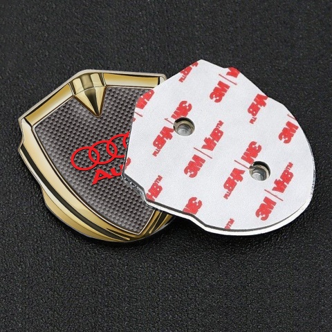 Audi Emblem Badge Self Adhesive Gold Grey Carbon Classic Red Logo