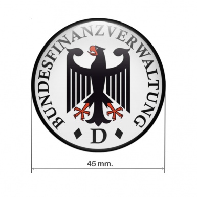 Aufkleber Bundesfinanzverwaltung Silikon 3d Gel Sticker White