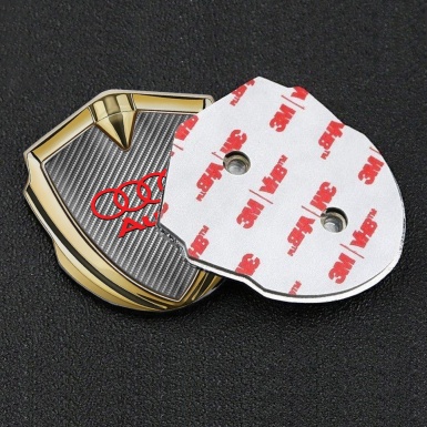 Audi Bodyside Emblem Badge Gold Light Carbon Crimson Edition