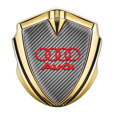 Audi Bodyside Emblem Badge Gold Light Carbon Crimson Edition