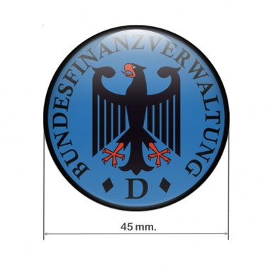 Aufkleber Bundesfinanzverwaltung Silikon 3d Gel Sticker Navy Blue