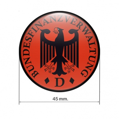 Aufkleber Bundesfinanzverwaltung Silikon 3d Gel Sticker Red