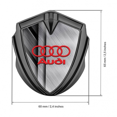 Audi Metal 3D Domed Emblem Graphite Multi Panels Metallic Texture