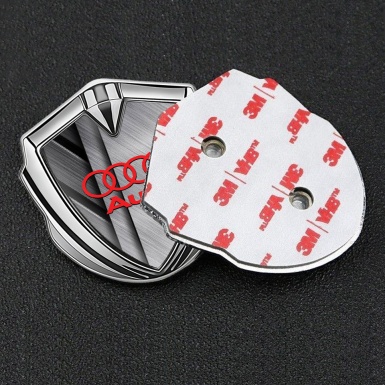 Audi Metal 3D Domed Emblem Silver Multi Panels Metallic Texture