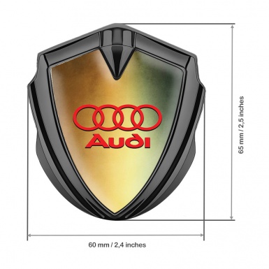 Audi Bodyside Badge Self Adhesive Graphite Bronze Gradient Red Logo