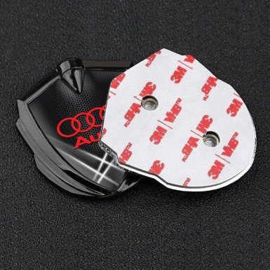 Audi Emblem Car Badge Graphite Grey Honeycomb Light Beam Effect