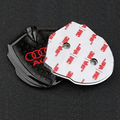 Audi Metal Emblem Self Adhesive Graphite Brown Cubes Red Edition