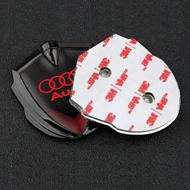Audi Emblem Badge Self Adhesive Graphite Black Red Elements Crimson Logo