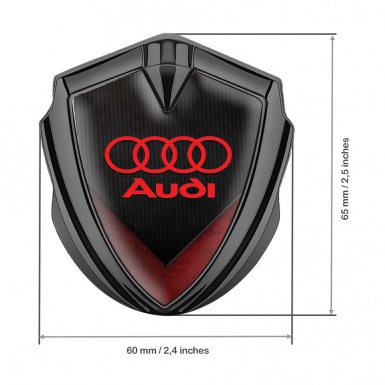 Audi Emblem Badge Self Adhesive Graphite Black Red Elements Crimson Logo