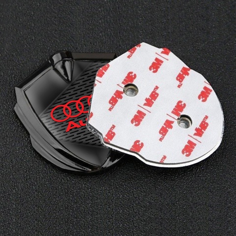 Audi Fender Emblem Badge Graphite Dark Mesh Black Elements Design