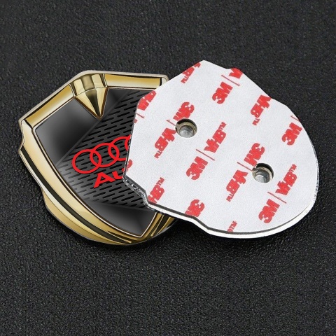 Audi Fender Emblem Badge Gold Dark Mesh Black Elements Design