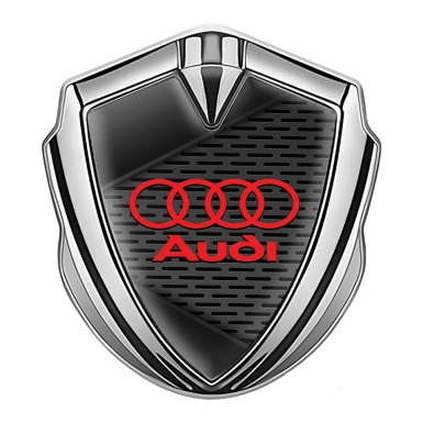 Audi Fender Emblem Badge Silver Dark Mesh Black Elements Design