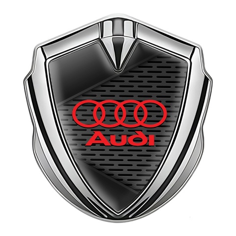 Audi Fender Emblem Badge Silver Dark Mesh Black Elements Design