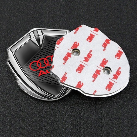 Audi Fender Emblem Badge Silver Dark Mesh Black Elements Design