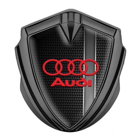 Audi Bodyside Emblem Badge Graphite Black Carbon Sport Stripe