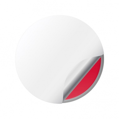 Bugatti Silicone Stickers Wheel Center Cap Red with Flat Style Logo Ring