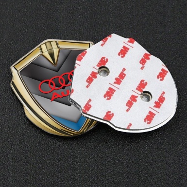 Audi Bodyside Emblem Self Adhesive Gold Grey Blue Elements Design