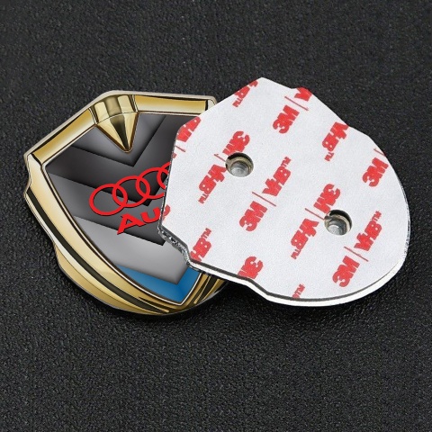 Audi Bodyside Emblem Self Adhesive Gold Grey Blue Elements Design