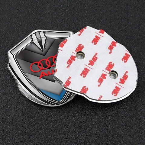 Audi Bodyside Emblem Self Adhesive Silver Grey Blue Elements Design