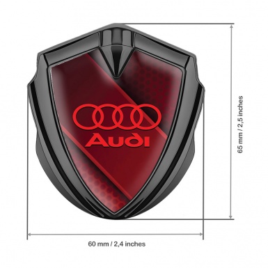 Audi Bodyside Badge Self Adhesive Graphite Red Hex Crimson Logo