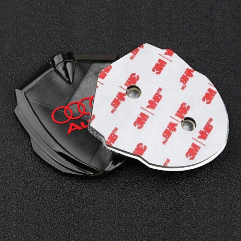Audi Emblem Badge Self Adhesive Graphite Scratched Stone Effect