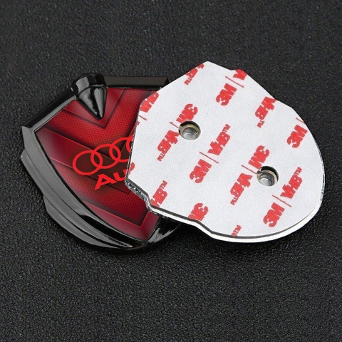 Audi Emblem Self Adhesive Graphite Red Hex Elements Classic Logo