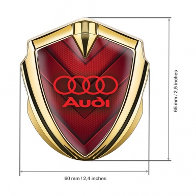 Audi Emblem Self Adhesive Gold Red Hex Elements Classic Logo