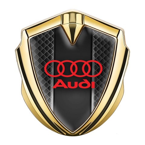 Audi Trunk Emblem Badge Gold Black Squares Center Pilon Design