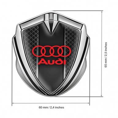 Audi Trunk Emblem Badge Silver Black Squares Center Pilon Design
