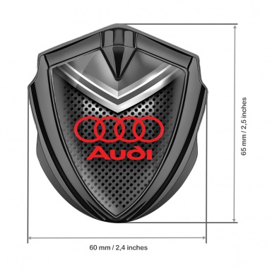 Audi Bodyside Domed Emblem Graphite Dark Texture Grey Crest Design
