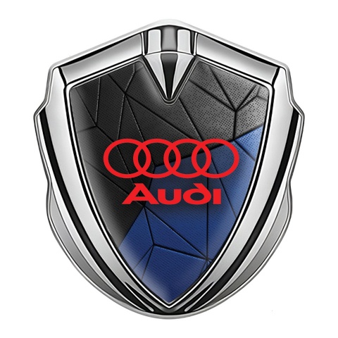 Audi Bodyside Emblem Self Adhesive Silver Black Blue Mosaic Pattern