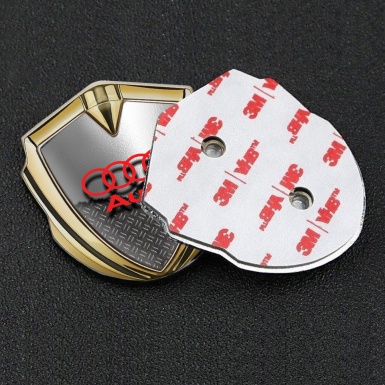 Audi Metal Emblem Self Adhesive Gold Torn Metal Industrial Texture