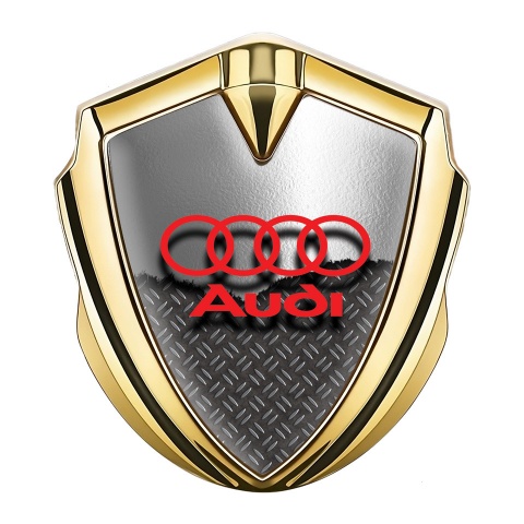 Audi Metal Emblem Self Adhesive Gold Torn Metal Industrial Texture