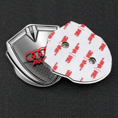 Audi Metal Emblem Self Adhesive Silver Torn Metal Industrial Texture