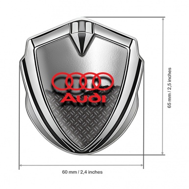 Audi Metal Emblem Self Adhesive Silver Torn Metal Industrial Texture