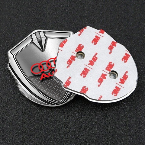 Audi Metal Emblem Self Adhesive Silver Torn Metal Industrial Texture