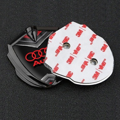 Audi Emblem Fender Badge Graphite Dark Grate Chrome Elements Motif