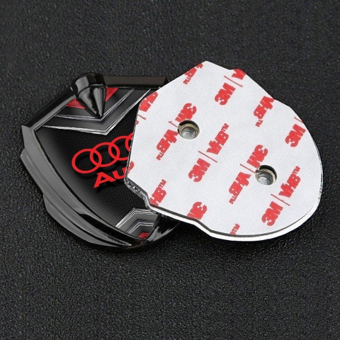 Audi Emblem Fender Badge Graphite Dark Grate Chrome Elements Motif