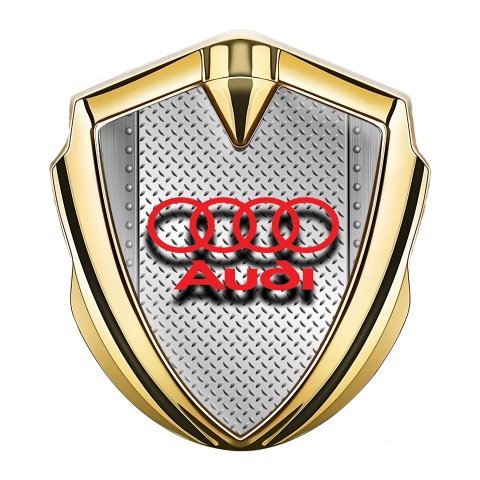 Audi Emblem Self Adhesive Gold Rivets Texture Treadplate Design