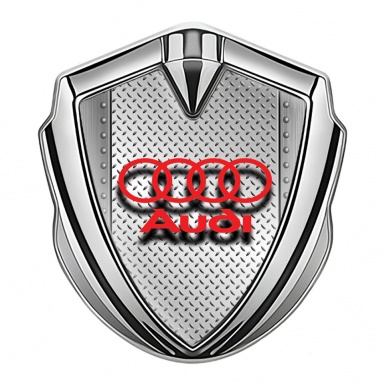 Audi Emblem Self Adhesive Silver Rivets Texture Treadplate Design