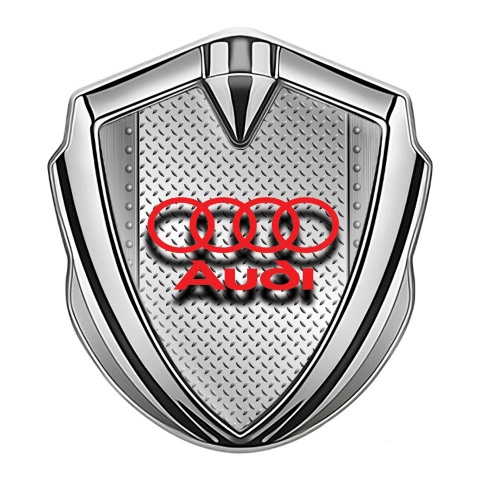 Audi Emblem Self Adhesive Silver Rivets Texture Treadplate Design