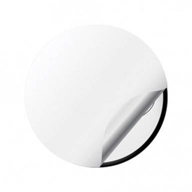 Bugatti Silicone Stickers Wheel Center Cap White with Flat Black Logo