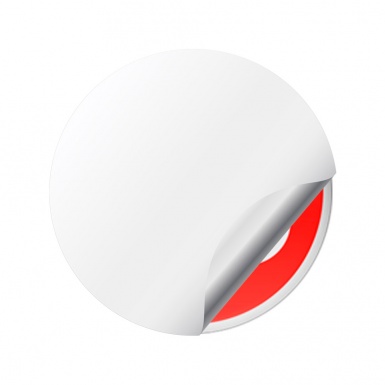 Bugatti 3D Gel Stickers Wheel Center Cap Red with White Logo