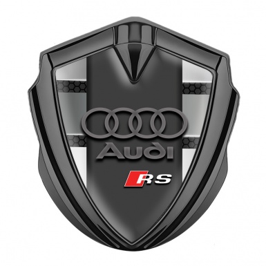 Audi RS Metal 3D Domed Emblem Graphite Modern Style Classic Logo