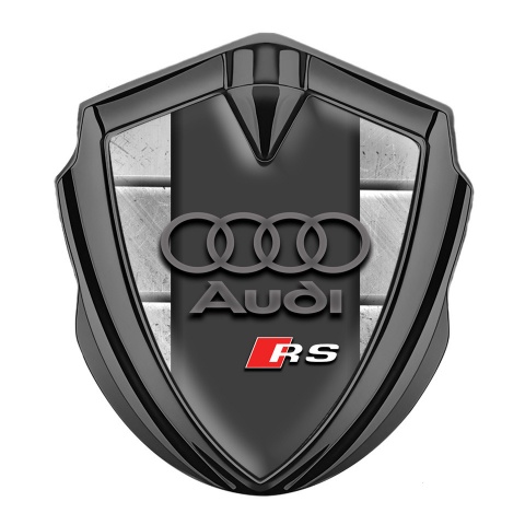 Audi RS Emblem Badge Self Adhesive Graphite Stone Wall Sport Logo
