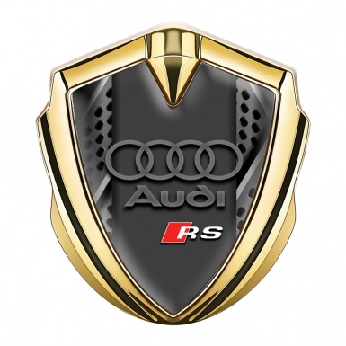 Audi RS Fender Emblem Badge Gold Metallic Effect Panels Edition