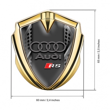 Audi RS Fender Emblem Badge Gold Metallic Effect Panels Edition