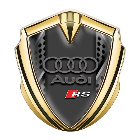 Audi RS Fender Emblem Badge Gold Metallic Effect Panels Edition