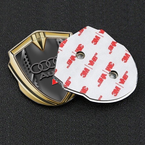 Audi RS Fender Emblem Badge Gold Metallic Effect Panels Edition