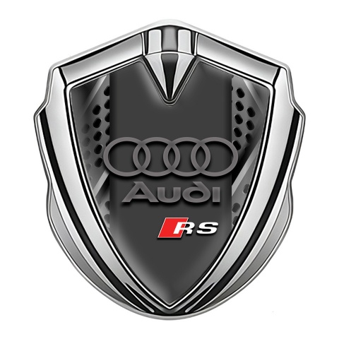 Audi RS Fender Emblem Badge Silver Metallic Effect Panels Edition